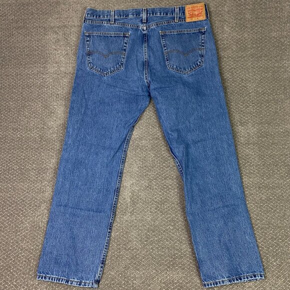 Levi's 505 Regular Fit Straight Leg Jeans Men's 40 x 32 Fits 41 x 31 Blue Cotton - Picture 3 of 12